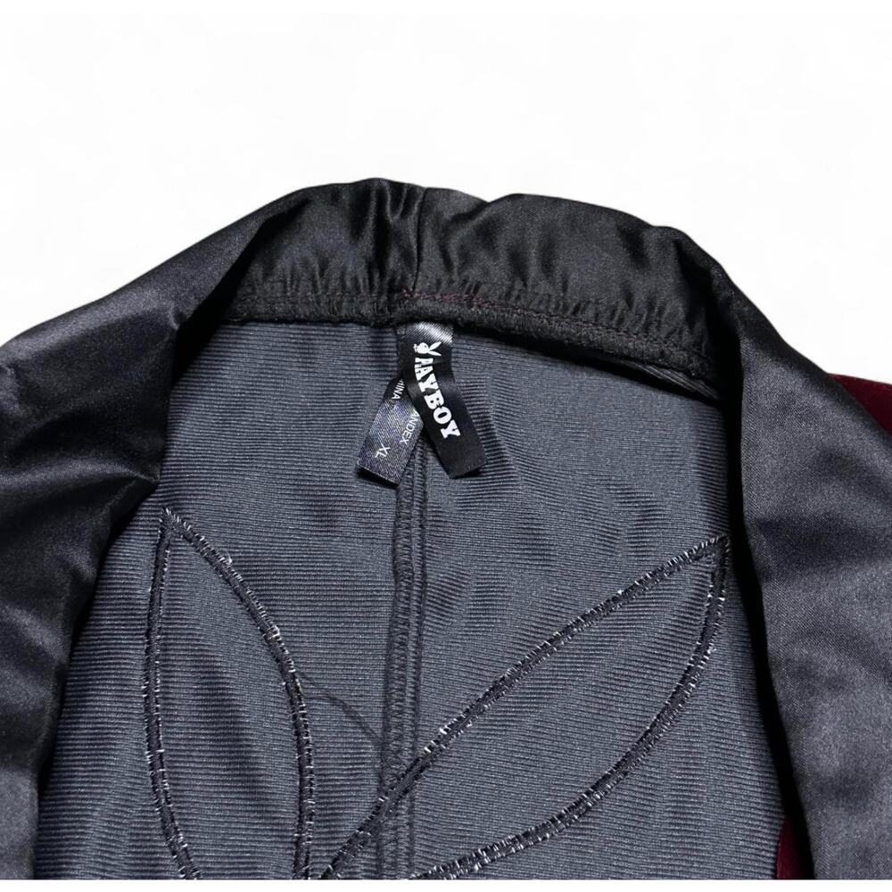 Playboy Hugh Hefner Red Velour Velvet Lapel Jacket - Picture 3 of 4
